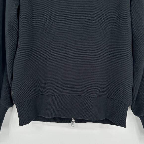 Varley Ells Jacket Ribbed Ottoman Long Balloon Sleeve Oversized Sweatshirt Black - Picture 11 of 16